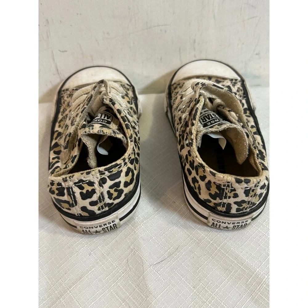 Converse Chuck Taylor All Star Size 4 Infant Tan Leopard Print Sneakers Kids